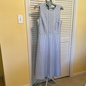 Draper James  Blue and White Pinstriped Dress